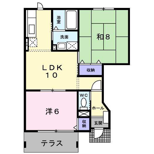 サンライズB(2LDK/1階)の間取り写真