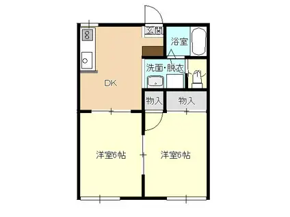 ピュア―ハイム(2DK/1階)の間取り写真