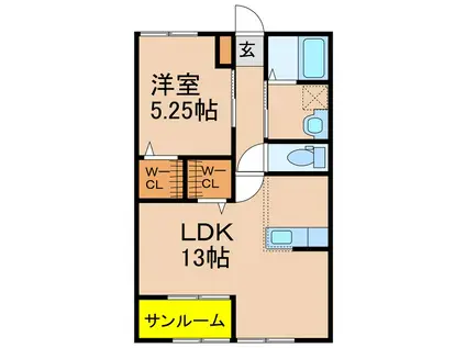 LE CONFORT(1LDK/2階)の間取り写真