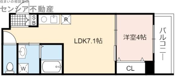 KS`LANDMARK鶴見(1LDK/4階)の間取り写真