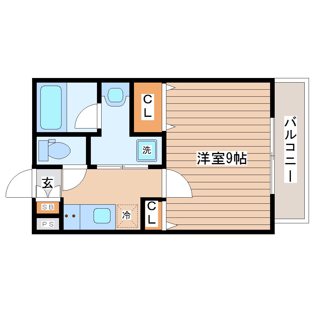 SKY TERRACE MARUSHO(1K/4階)の間取り写真