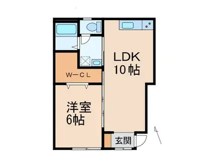TJ西浜(1LDK/1階)の間取り写真