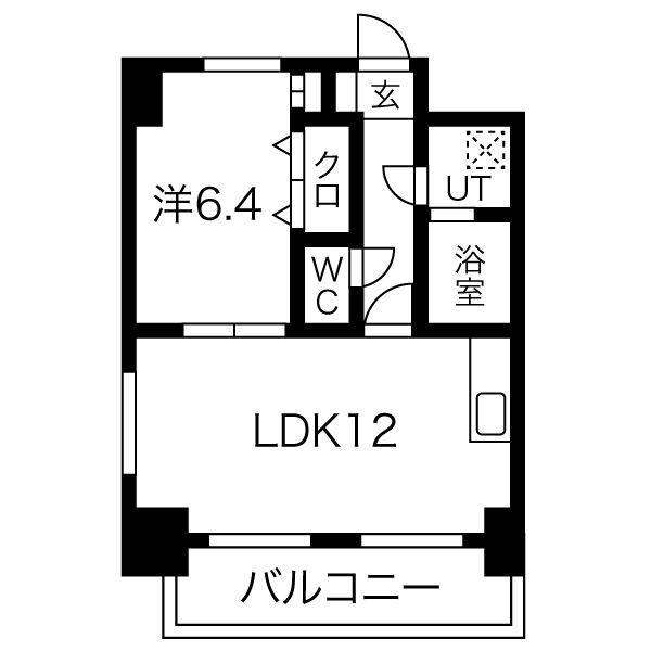 モアナコート(1LDK/4階)の間取り写真