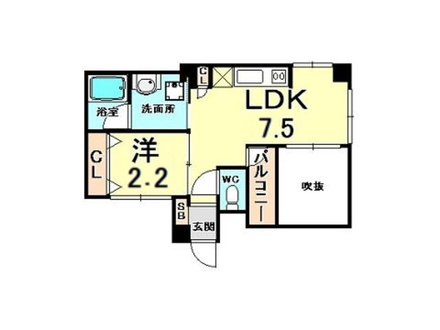 ラウレア(1DK/4階)の間取り写真