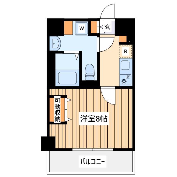 ライジングプレイス八王子みなみ野(1K/4階)の間取り写真