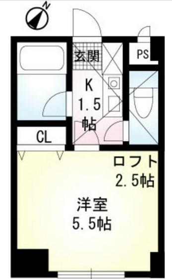 カインドハウス鹿沼公園(1K/3階)の間取り写真