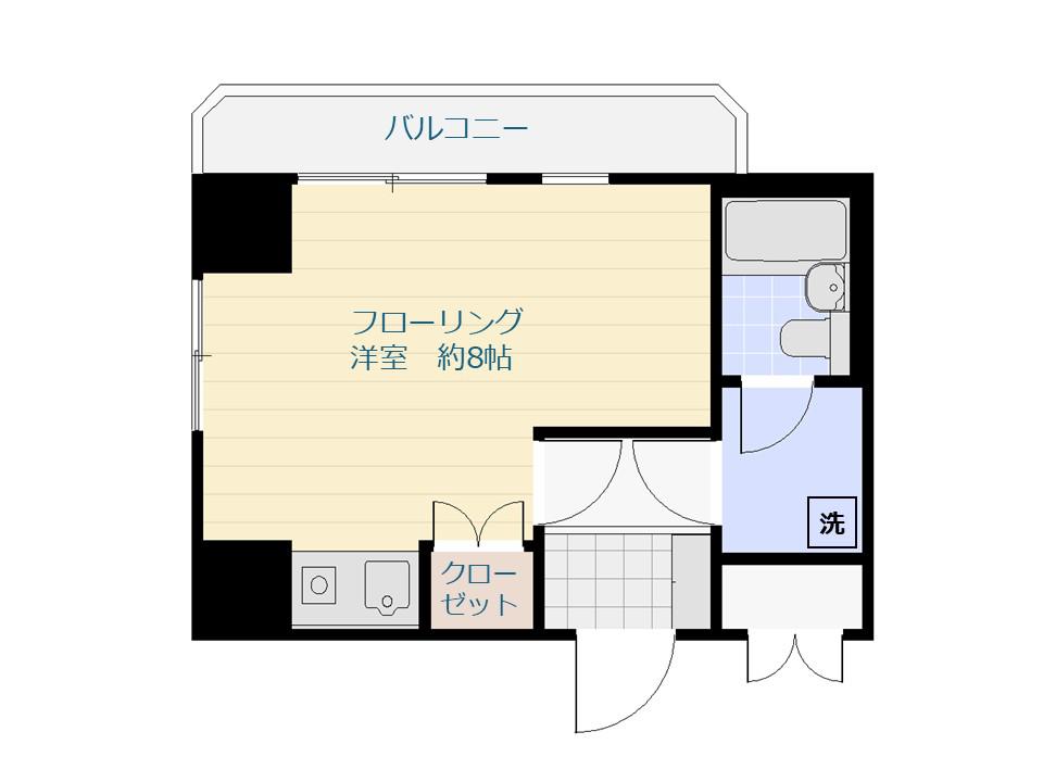 ライオンズマンション浅草(ワンルーム/4階)の間取り写真