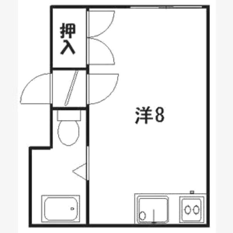 コーポのと(ワンルーム/2階)の間取り写真