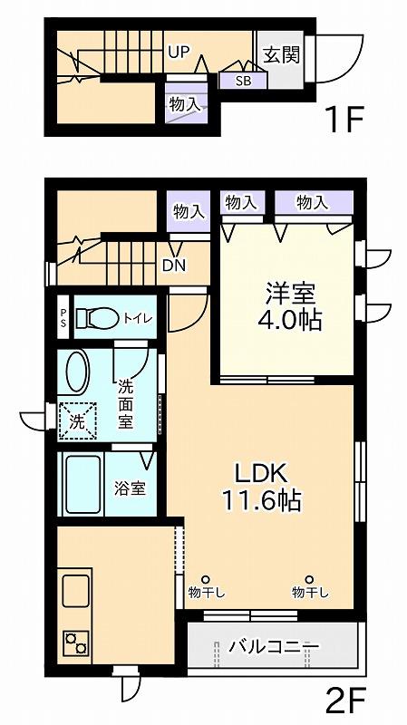 グランペール和泉(1LDK/2階)の間取り写真