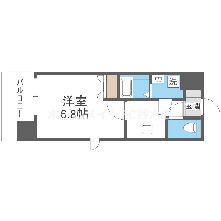 LIVE FLAT TSUKAMOTO(1K/4階)の間取り写真