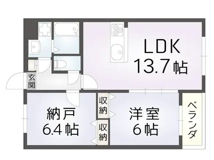 シャルレ7番館(2LDK/1階)の間取り写真