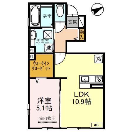 ポルト ボヌール(1LDK/1階)の間取り写真