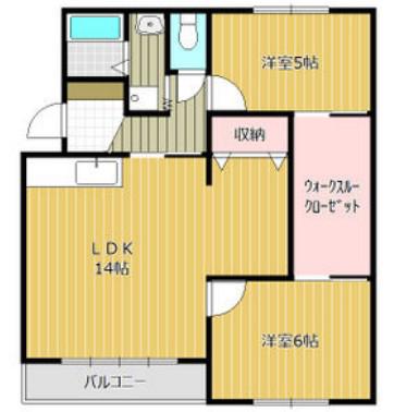 川崎マンション(2LDK/3階)の間取り写真