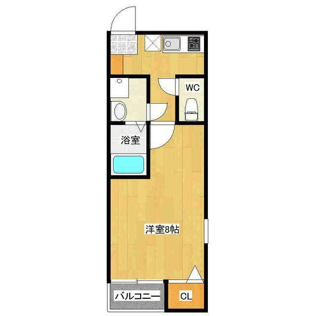 クレフラスト蘇我町(1K/1階)の間取り写真