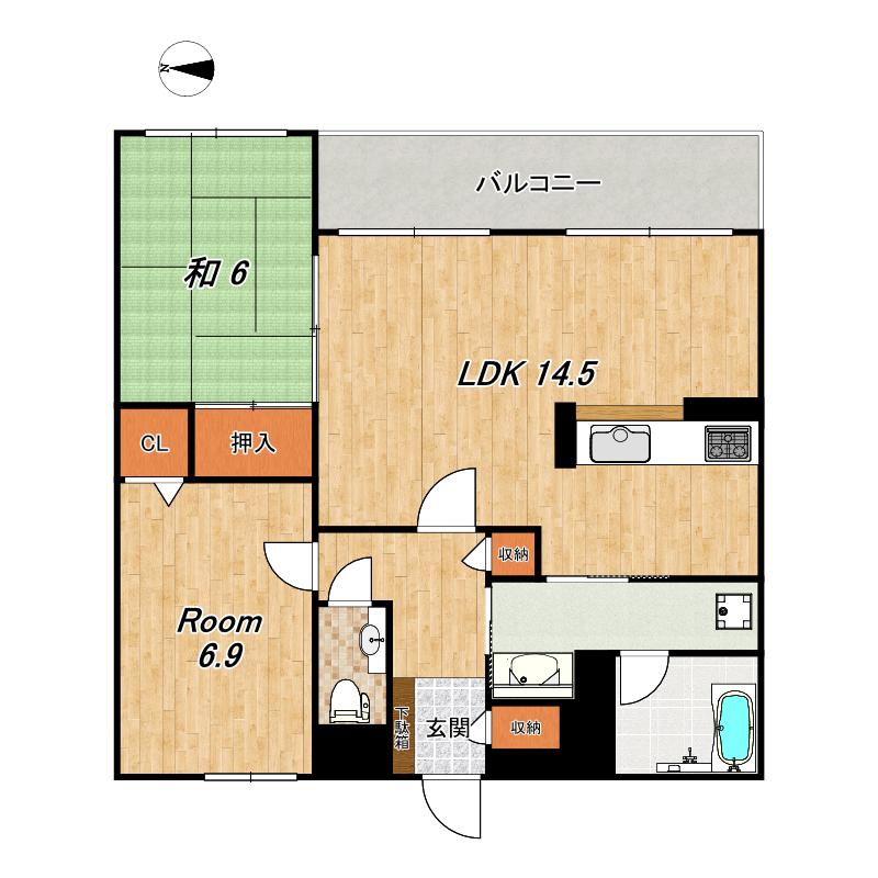 エルパティオ桂南(2LDK/3階)の間取り写真