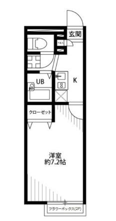 アムール草加松原(1K/1階)の間取り写真