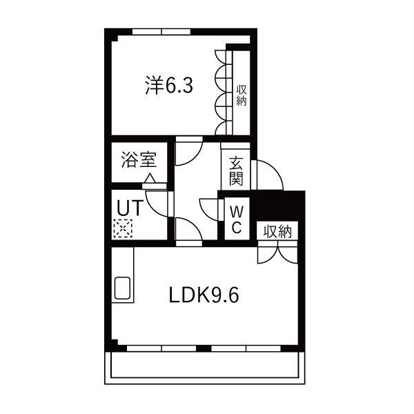 ヴィラ花水木II(1LDK/2階)の間取り写真