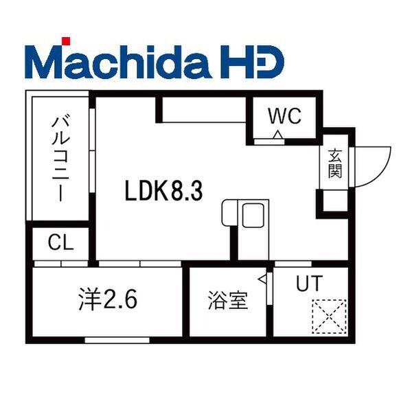 若松町エヌエム・キャトフ・ヴァン・ディズヌフ(1LDK/2階)の間取り写真