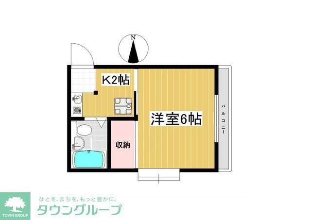 マイハウスII(1K/2階)の間取り写真