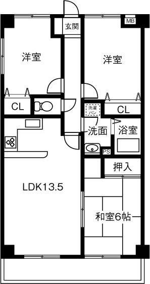 フォートレス アイ(3LDK/4階)の間取り写真