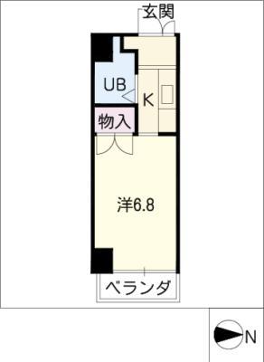 ルミエール元町(1K/4階)の間取り写真
