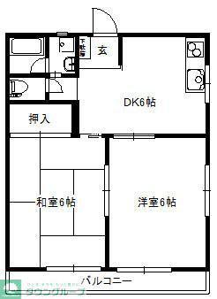 瀬戸ハイツ(2DK/3階)の間取り写真
