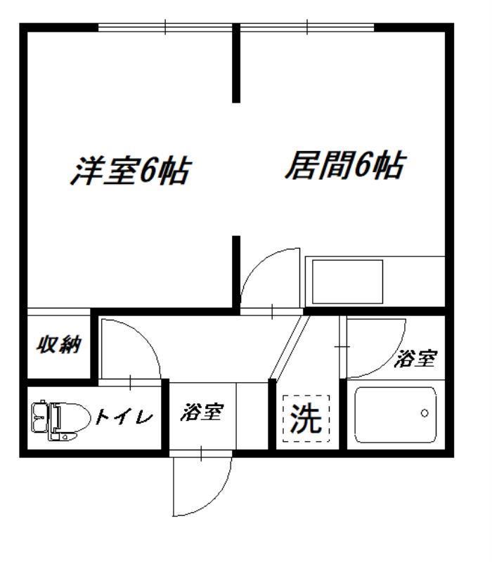 エンゼルハイツ東光(1DK/1階)の間取り写真