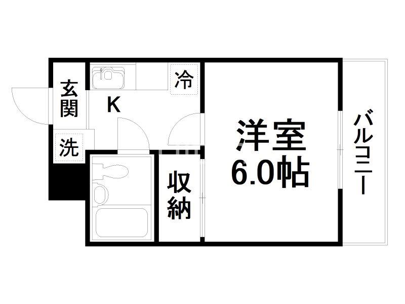 メイゾンドミウラ(1K/4階)の間取り写真