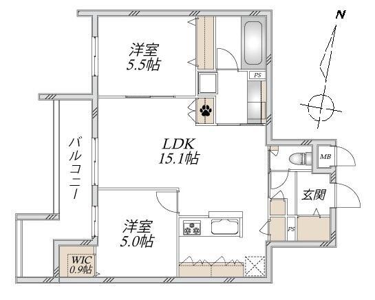 LS PLUS 豊玉南(2LDK/4階)の間取り写真