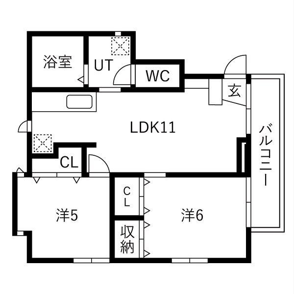 ファミリア浄心(2LDK/2階)の間取り写真