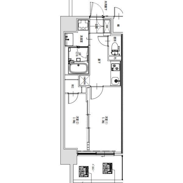 S-RESIDENCE烏森AUREATE(2K/2階)の間取り写真