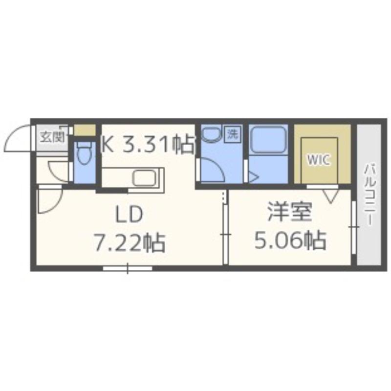 CHEVAL北10条(1LDK/2階)の間取り写真