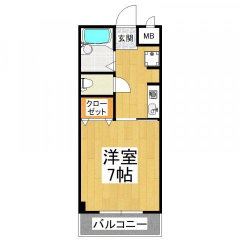 CASA DE TSUZUYAMADAI(1K/1階)の間取り写真