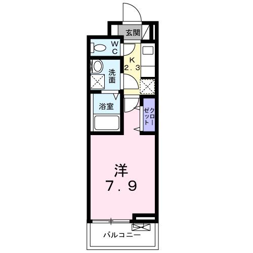 アペルト泉佐野V(1K/3階)の間取り写真