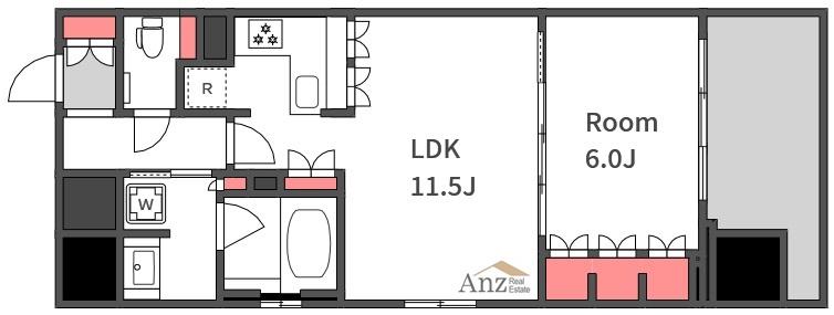 リーガル西長堀II(1LDK/15階)の間取り写真
