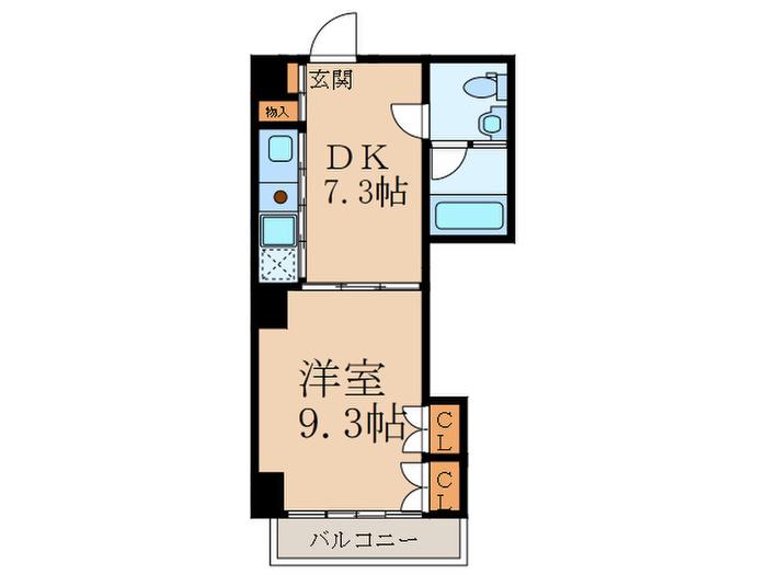 クイズ恵比寿(1DK/8階)の間取り写真
