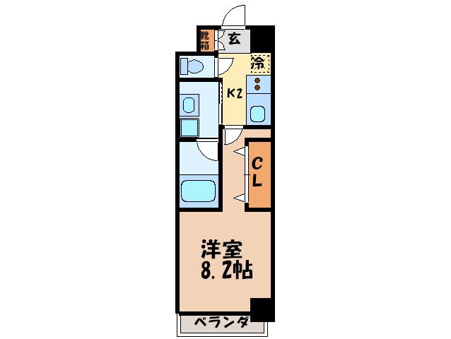 エルスタンザ千代田(1K/8階)の間取り写真