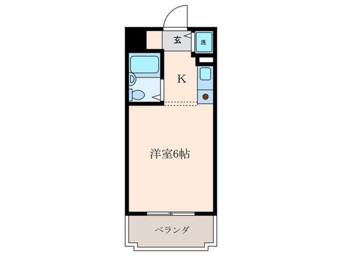 ジョイフル南塚口Ⅰ(1K/2階)の間取り写真