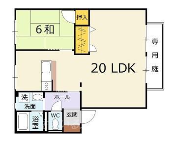 コテイジニシムラ(1LDK/2階)の間取り写真
