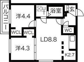 スプレンドールノルド20(2LDK/1階)の間取り写真