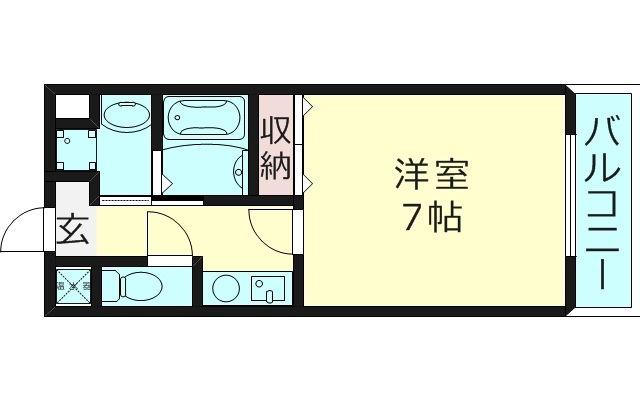 ディアリビオ センバヤシ(1K/3階)の間取り写真