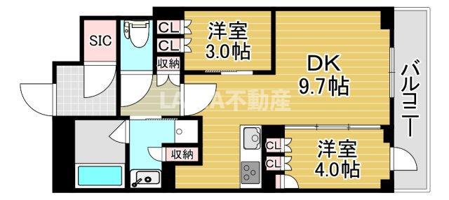 ファインレジデンス福島海老江(2LDK/3階)の間取り写真