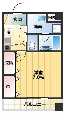 ゼフィール(1K/3階)の間取り写真