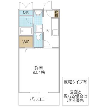LA VISTA(1K/2階)の間取り写真
