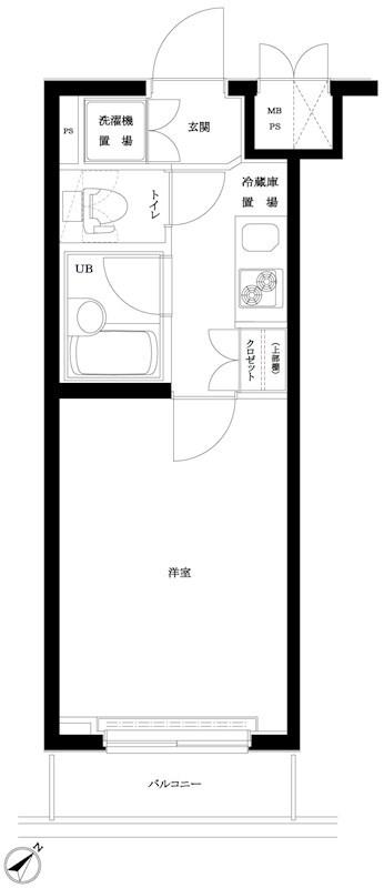 ルーブル小竹向原(1K/5階)の間取り写真