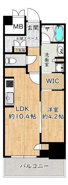 ジオタワー十三(1LDK/16階)の間取り写真