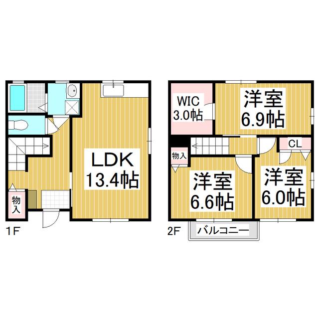 アルファ稲田(3LDK/1階)の間取り写真