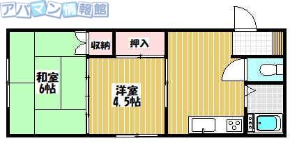 コーポラス21(2K/1階)の間取り写真