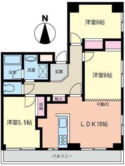 イーストコート(3LDK/2階)の間取り写真
