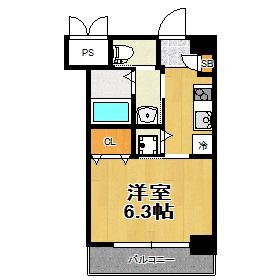 プロスパー十三(1K/3階)の間取り写真
